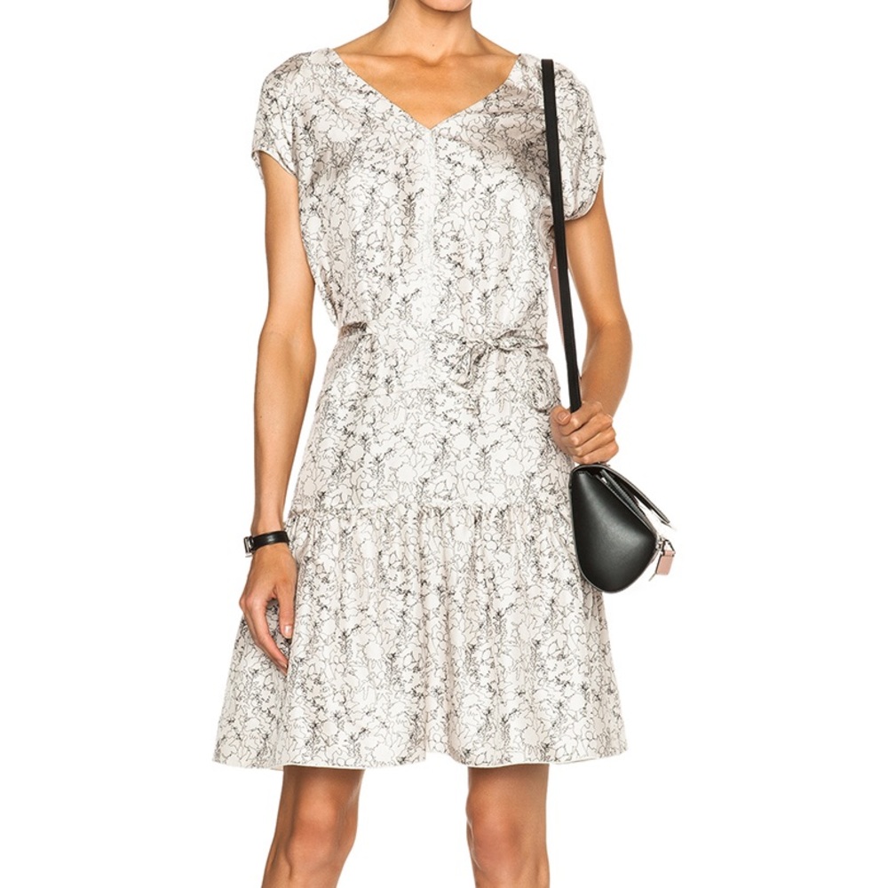 rag&bone abstract floral silk twill dress