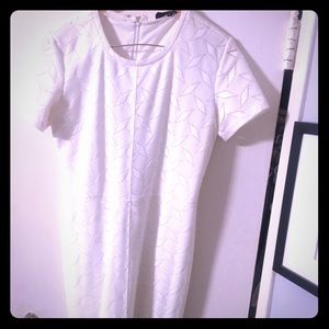 Olivaceous white pencil dress