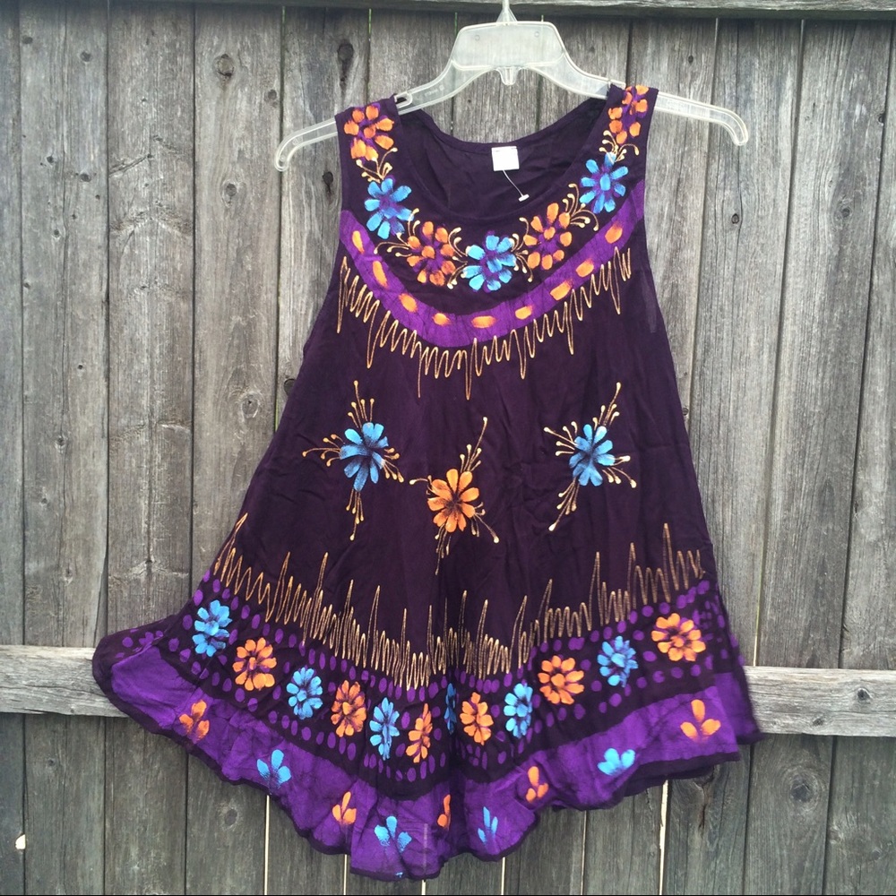 Purple flowery top