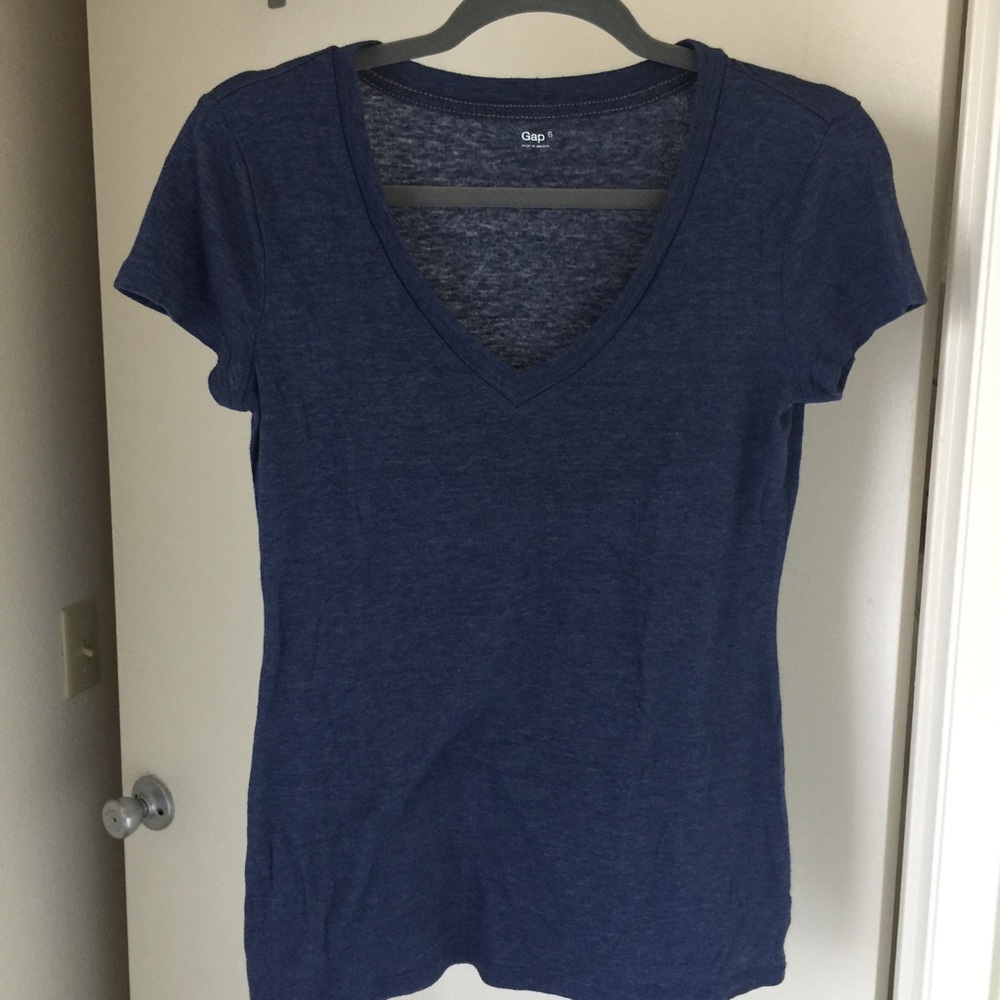 Gap Navy Tri-blend Perfect V-Neck Tee