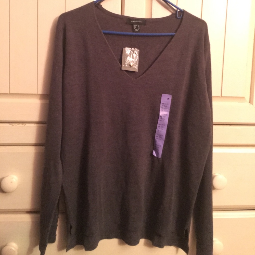 Dark Gray V-neck Sweater