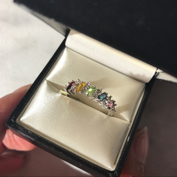 NEW Rainbow 🌈 Pride Multicolored Gem Stone Ring - Picture 2 of 2