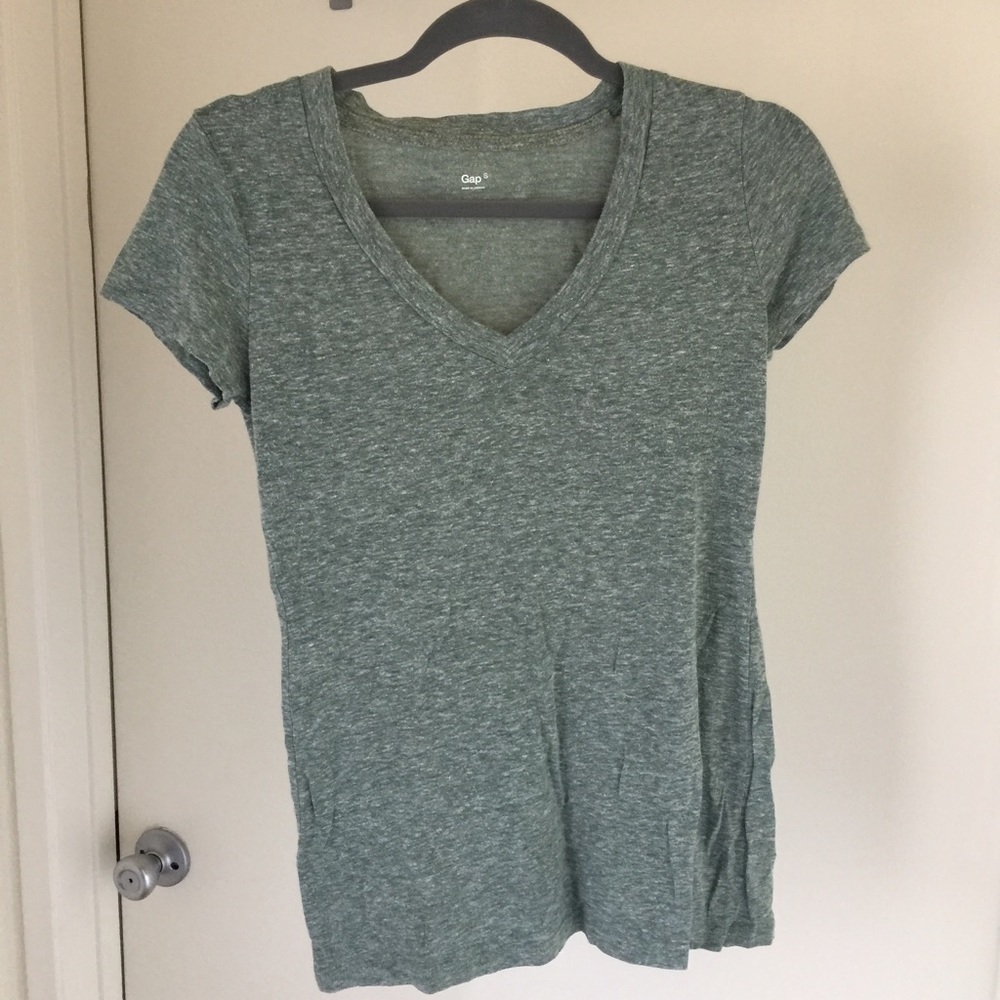 Gap Green Tri-blend Perfect V-Neck Tee