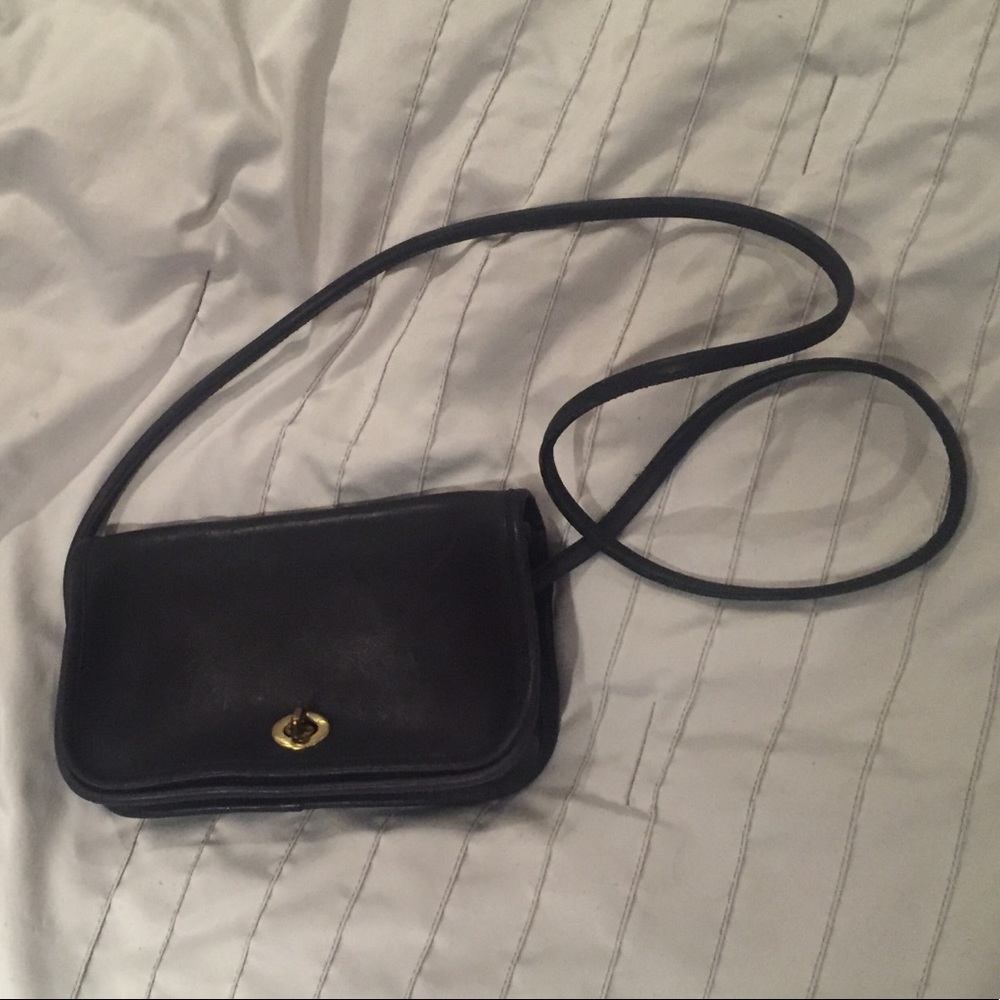 coach black leather purse