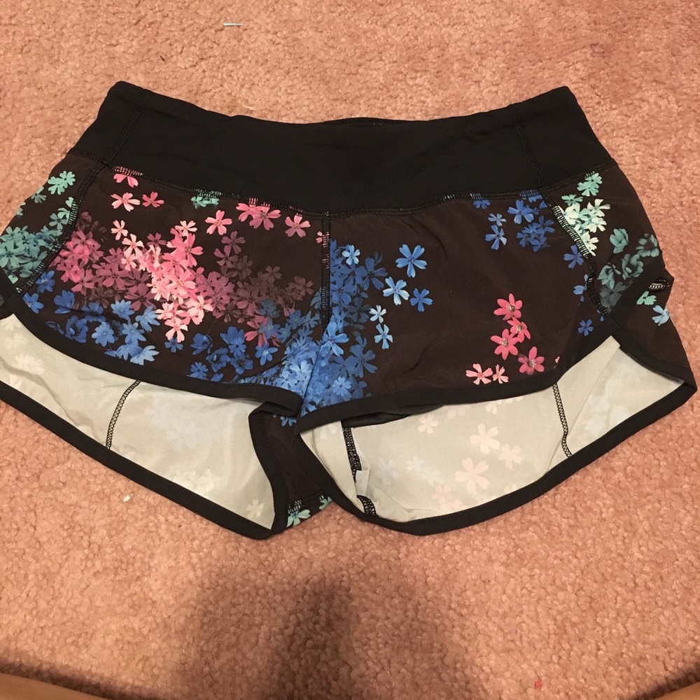 Lululemon Flower Printed Athletic Shorts
