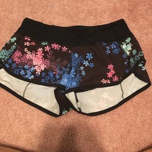 Lululemon Flower Printed Athletic Shorts