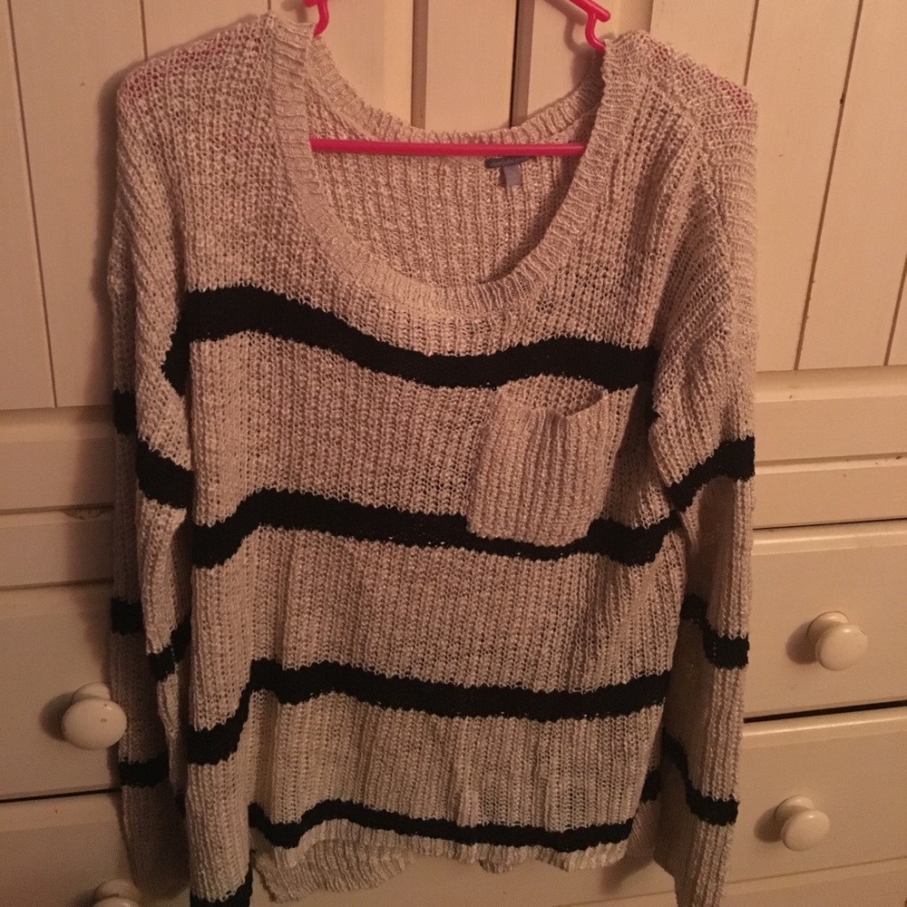 Beige with Black Stripes Sweater