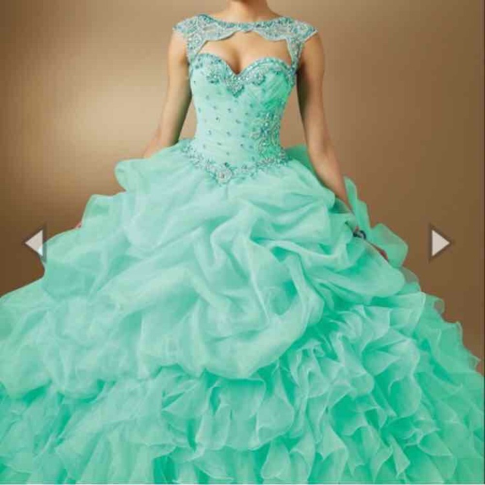 Mint blue green Quinceañera/ Sweet 16/ Prom dress