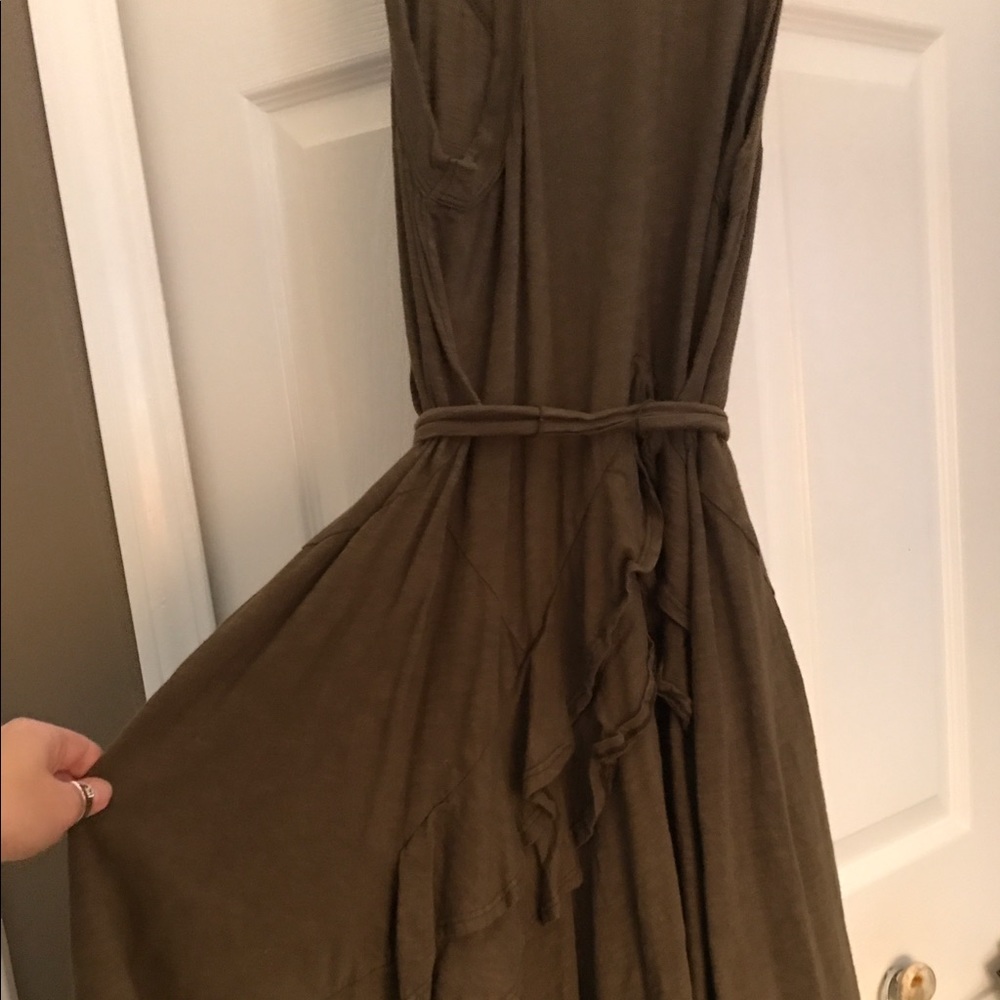 Wilt Olive Racerback Tank Dress w/Ruffles Anthro