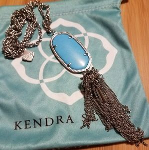 Kendra Scott Silver and turquoise Rayne necklace