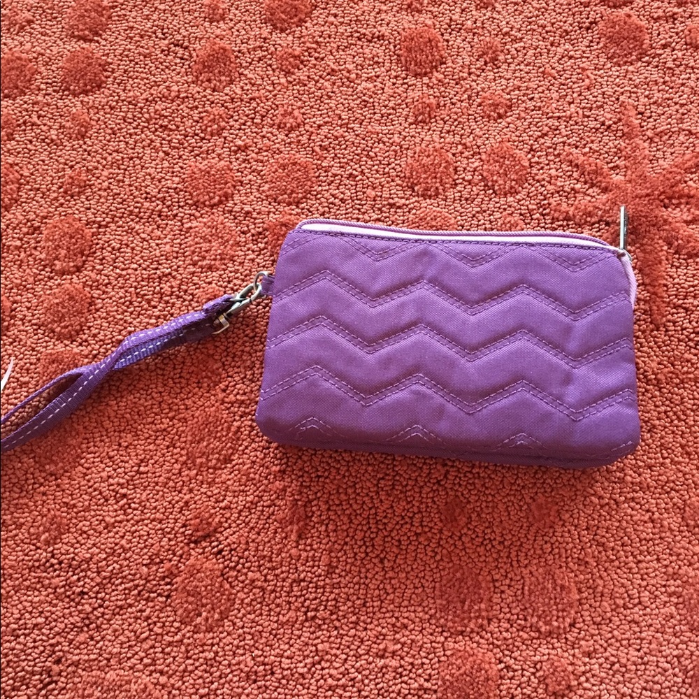 Purple Chevron Wristlet