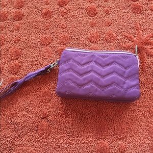 Purple Chevron Wristlet