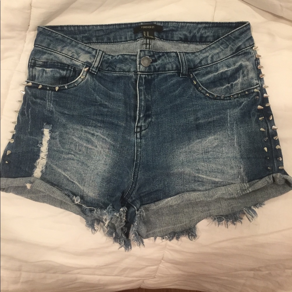 Forever 21 high waisted shorts with spikes