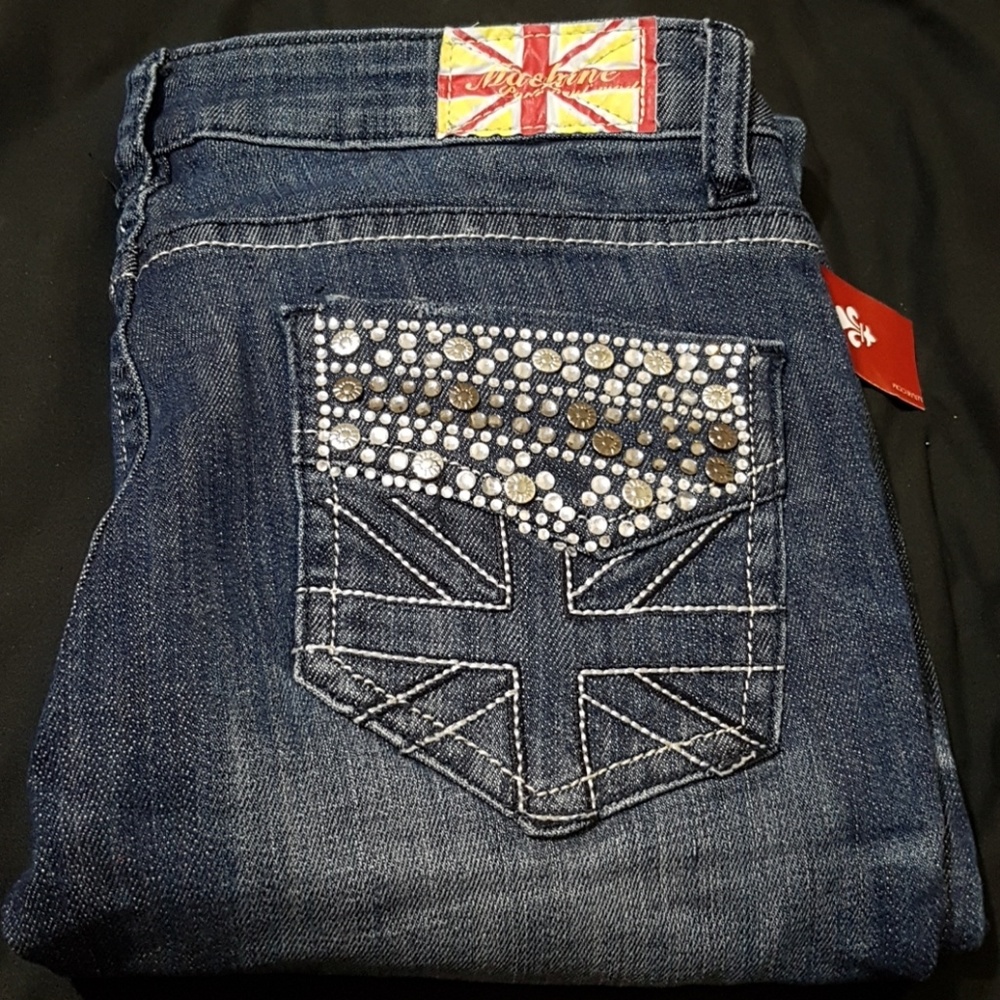 UK symbol skinny jeans