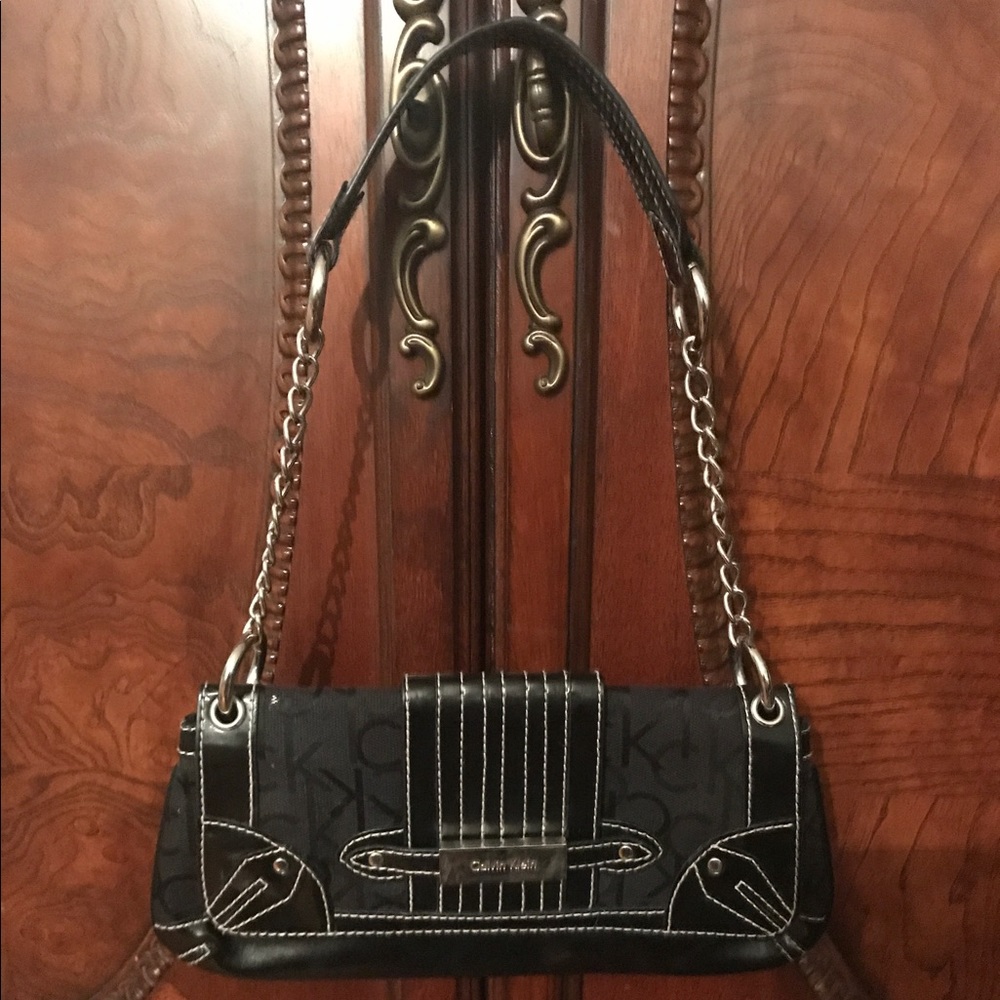 Calvin Klein mini purse silver and black