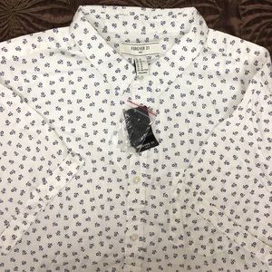 Woven Shirt White/Navy Short Sleeve