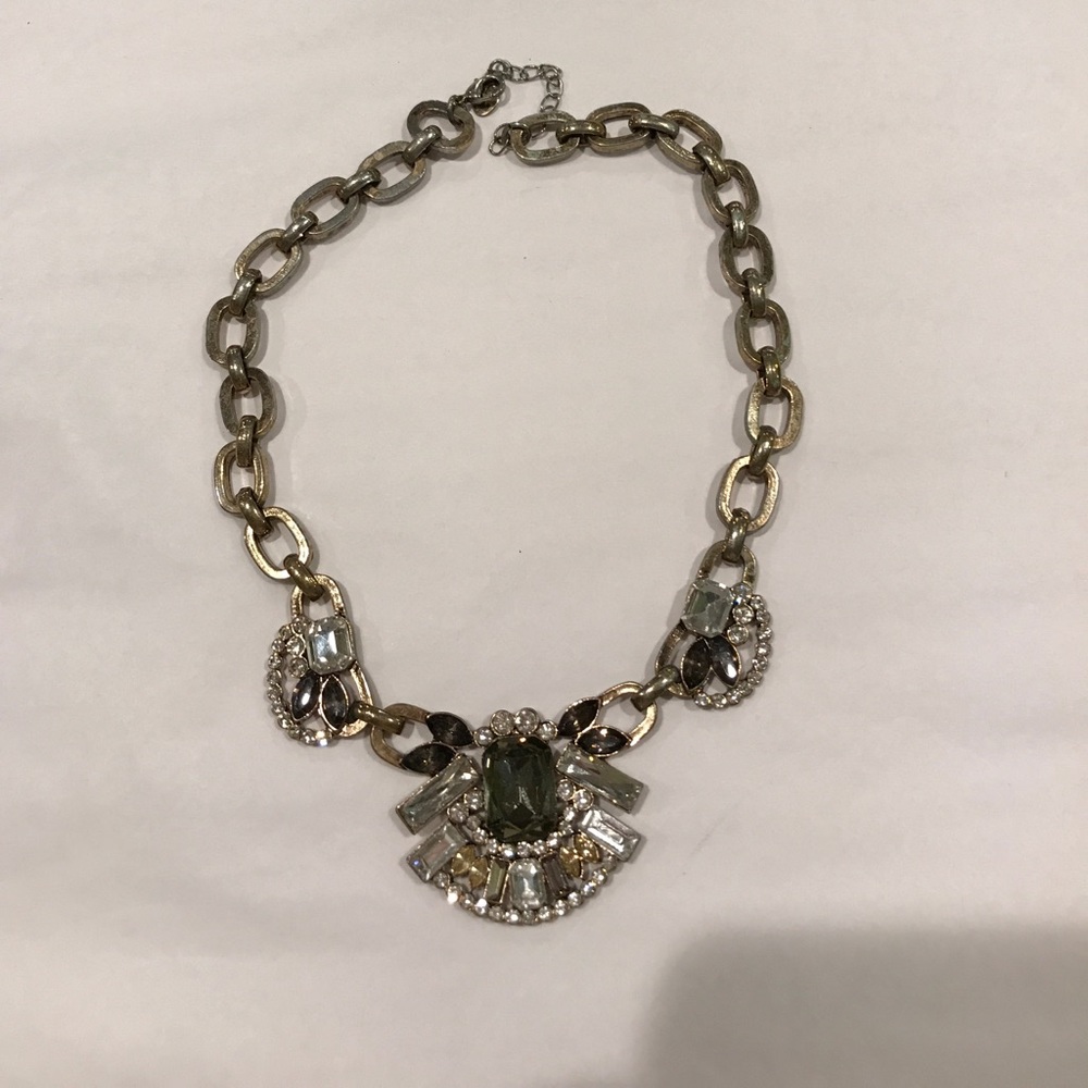 Black clear rhinestone with gunmetal chain