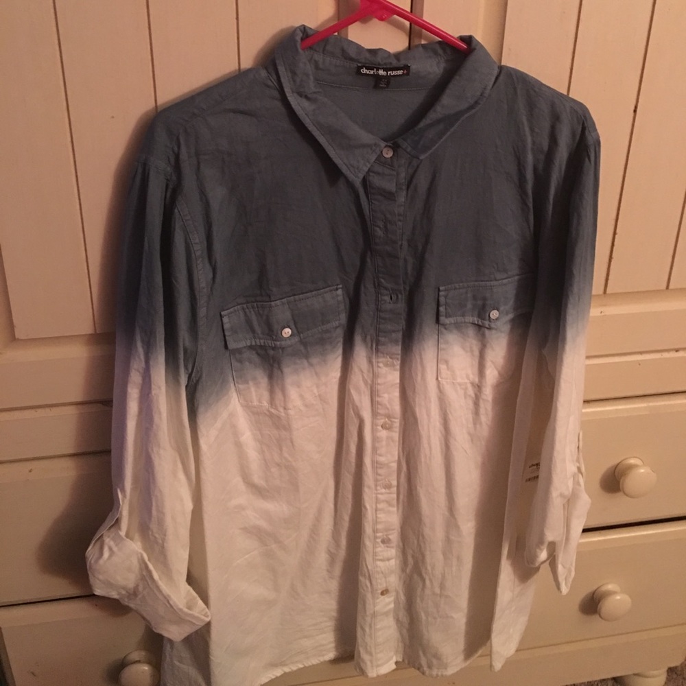 Blue and White ombre flannel