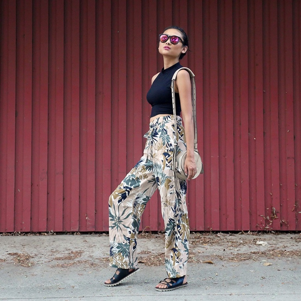 🆕rag & bone tropical floral print 100% silk pant - Picture 5 of 8