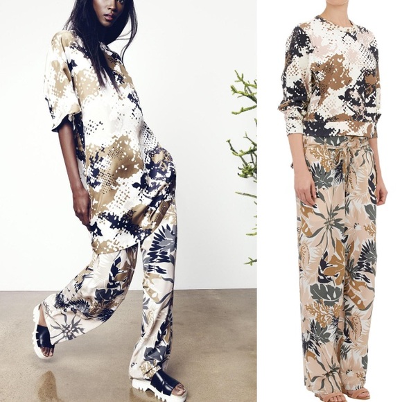 🆕rag & bone tropical floral print 100% silk pant - Picture 3 of 8