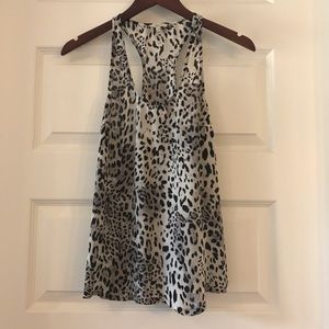 Joie Leopard Print Silk Racerback Tank