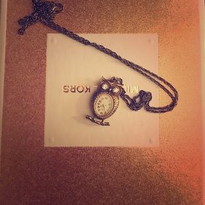 Owl clock necklace