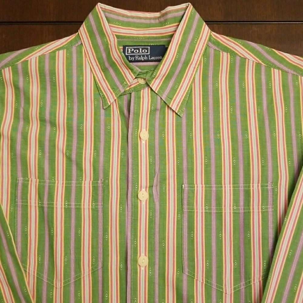 Polo Ralph Lauren striped LS shirt medium