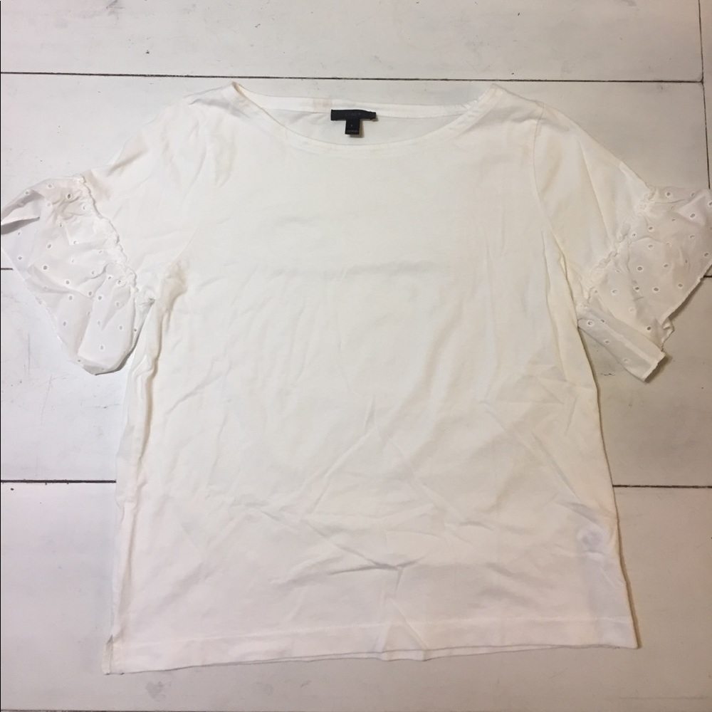 JCREW Ruffle Sleeve Tee