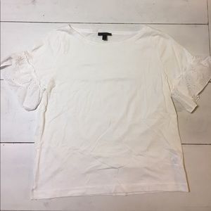 JCREW Ruffle Sleeve Tee