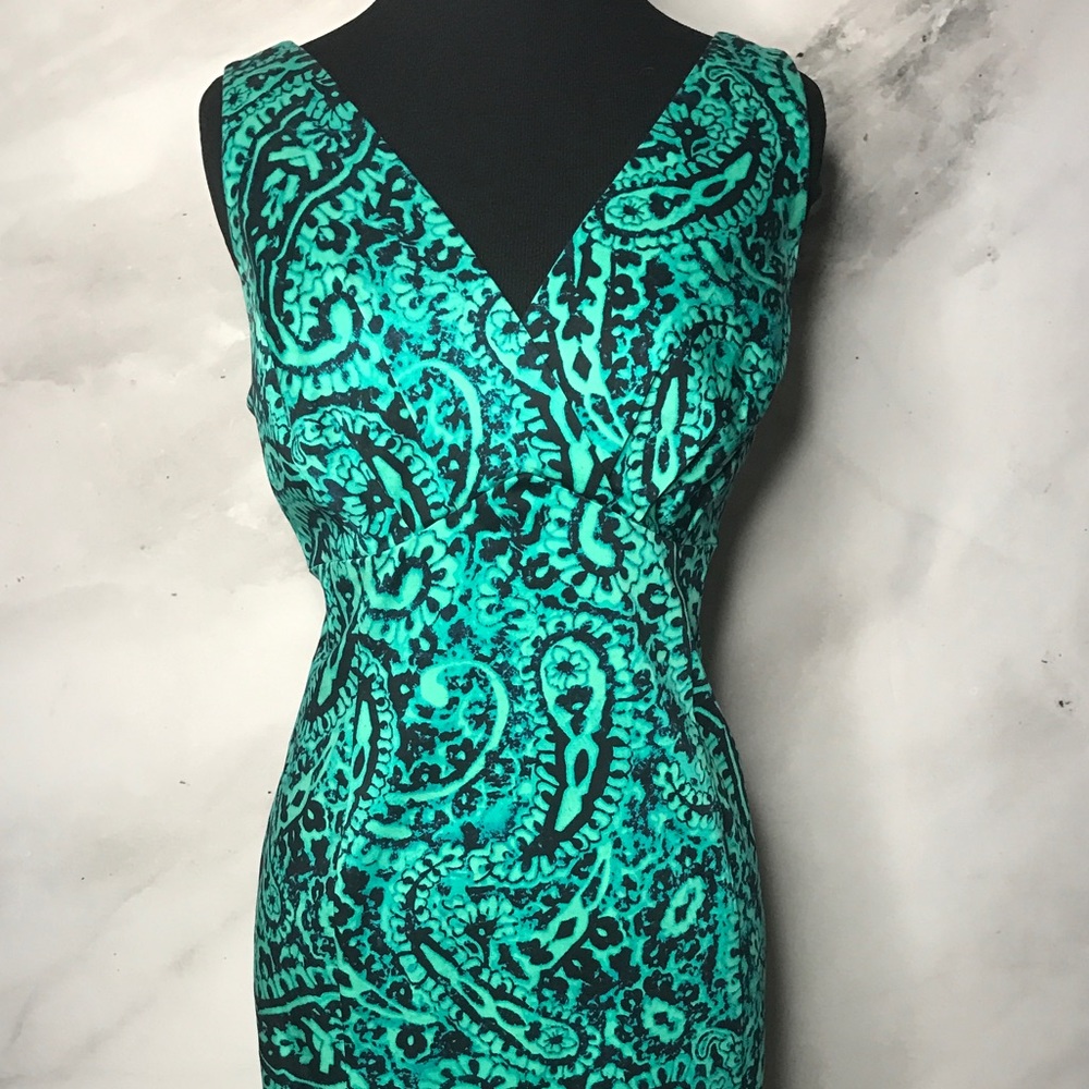 Teal & Blue Fitted Dress