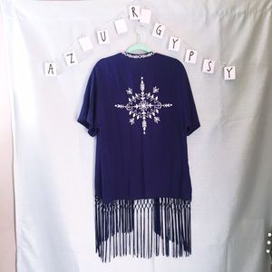 ✨Embroidered Fringed Kimono✨