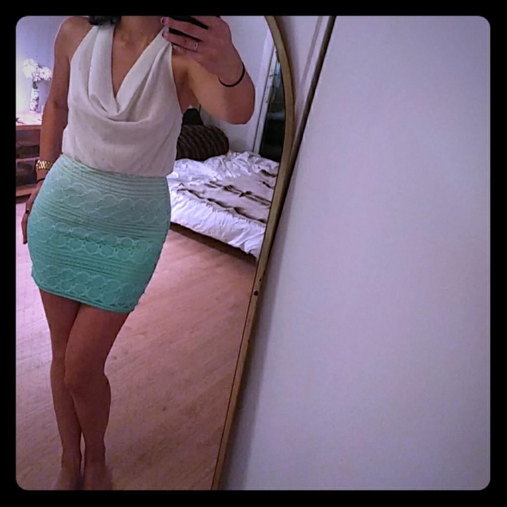 White & Seafoam Dress