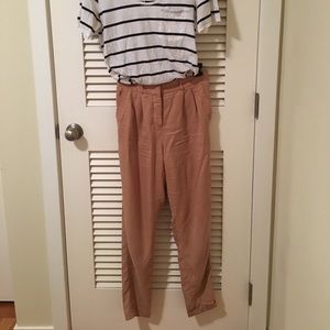 Wilfred Aritzia terra-cotta trousers