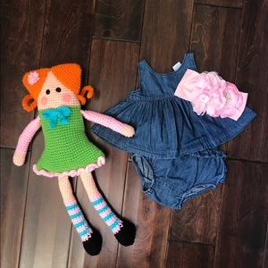 Baby Gap 1969 Pleated Top and Ruffled Bloomers