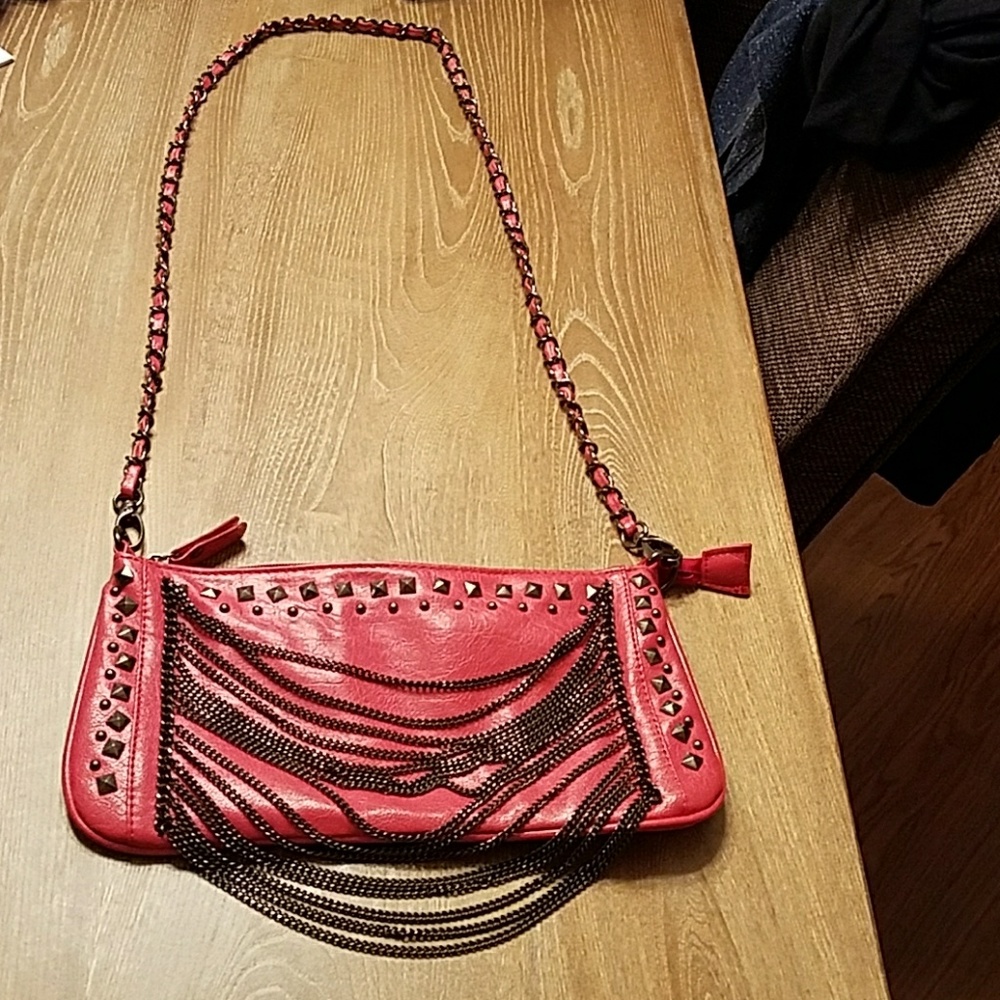 Only used once! Pink chained crossbody purse