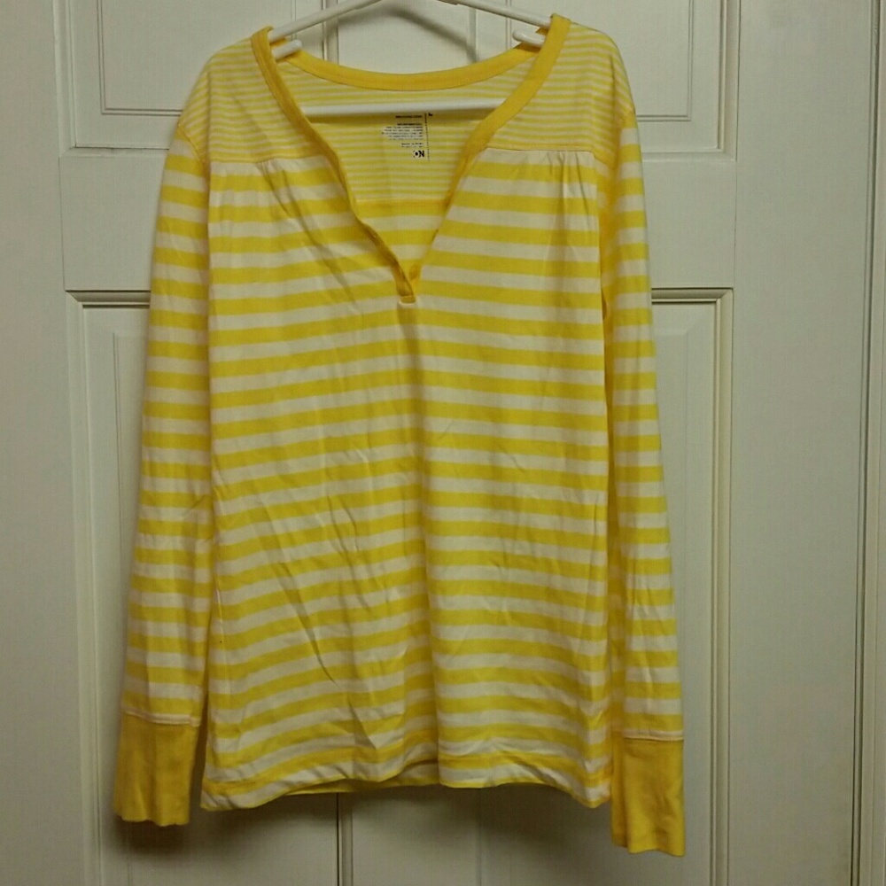 Yellow and white striped long sleeve