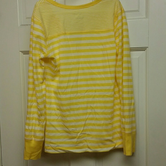 Old Navy Shirts & Tops Yellow And White Striped Long Sleeve Poshmark