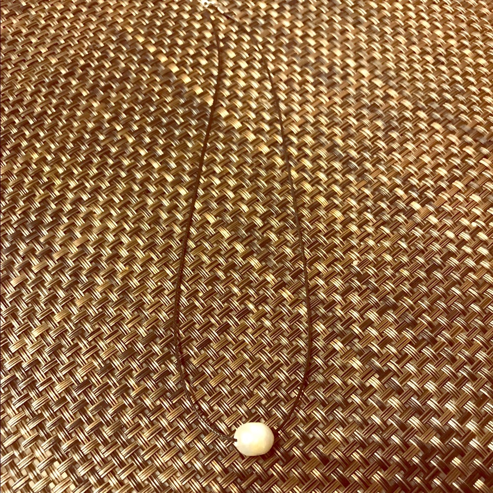 16' Leather Necklace with Pearl Accent