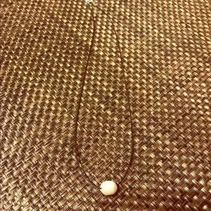 16' Leather Necklace with Pearl Accent