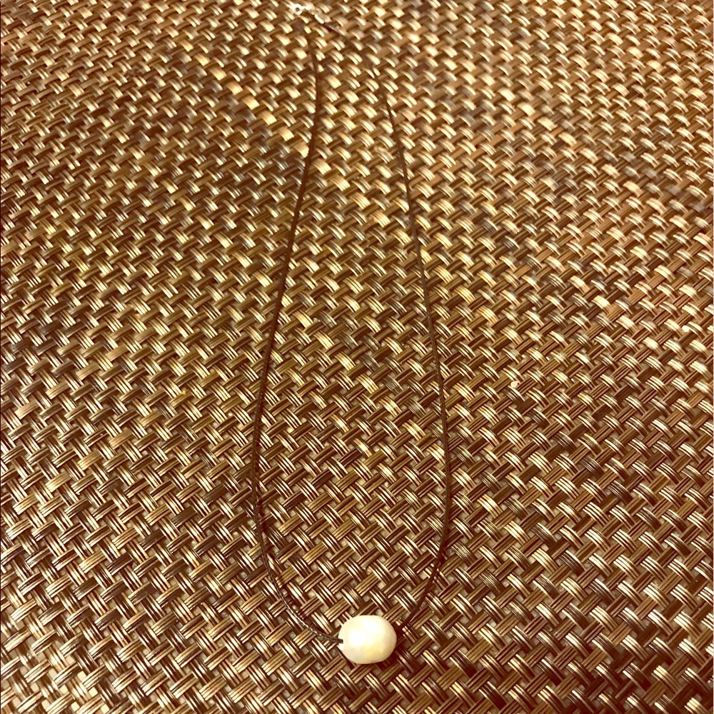 18' Leather Necklace with Pearl Accent