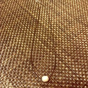 18' Leather Necklace with Pearl Accent