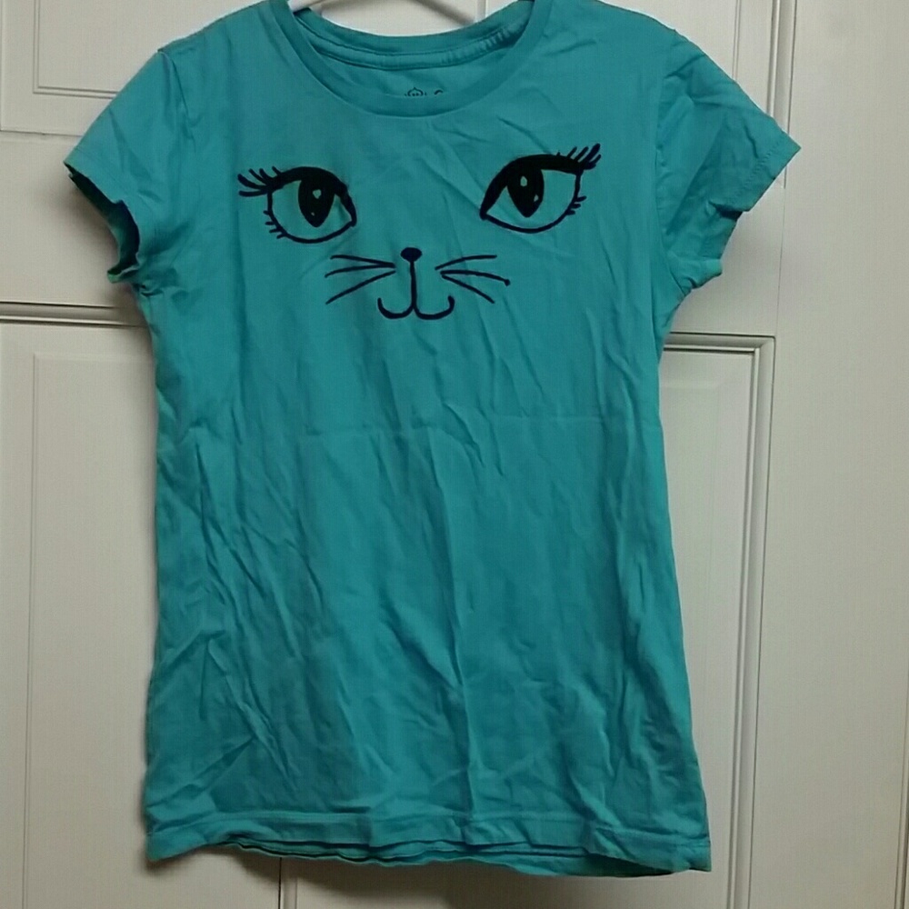 Blue kids cat shirt