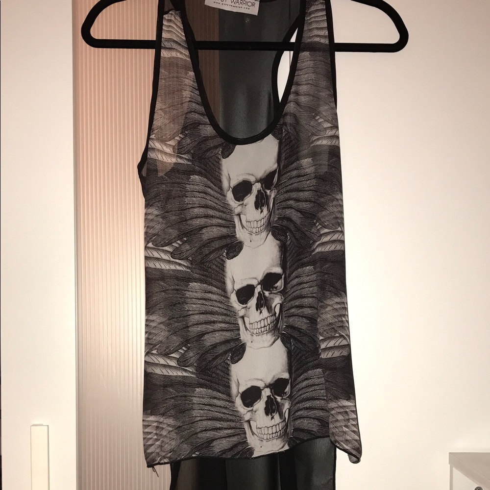 Gypsy Warrior hi-low skull tank NWOT