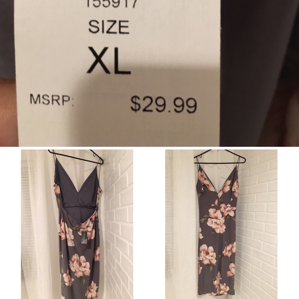 Flower Dress-  Grey🌺🌸🌼