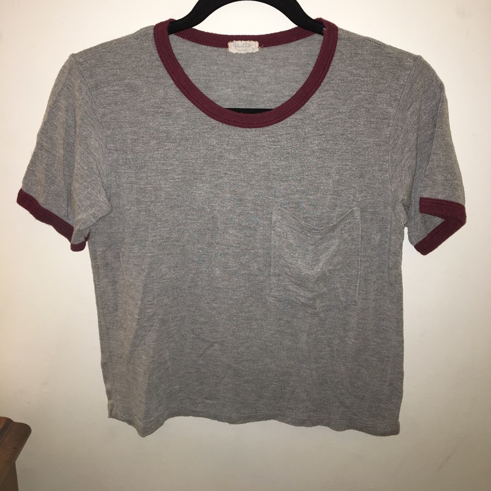 Brandy Melville grey tee with pocket