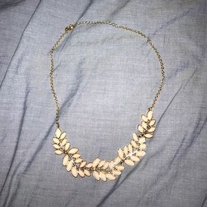 Gold and pale pink statement necklace