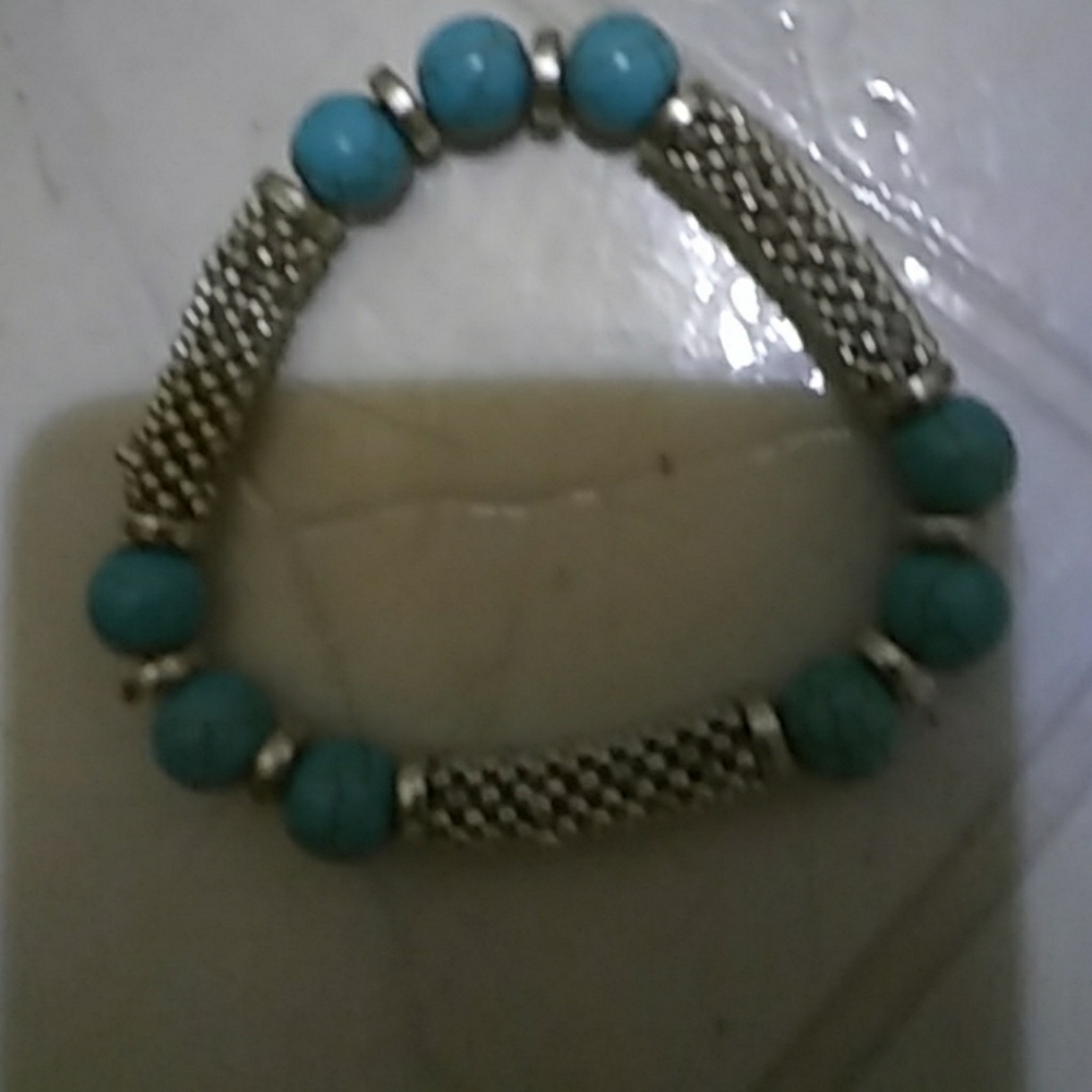 Strechy silver n turquoise