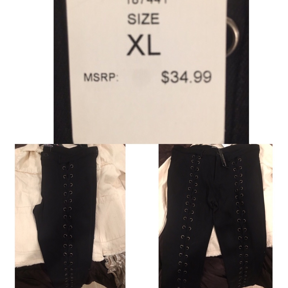 Super cute black lace up pants.💣