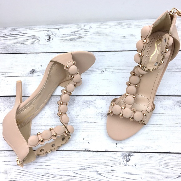 Available! Stud and balls Satin Suede Heels - Picture 5 of 8