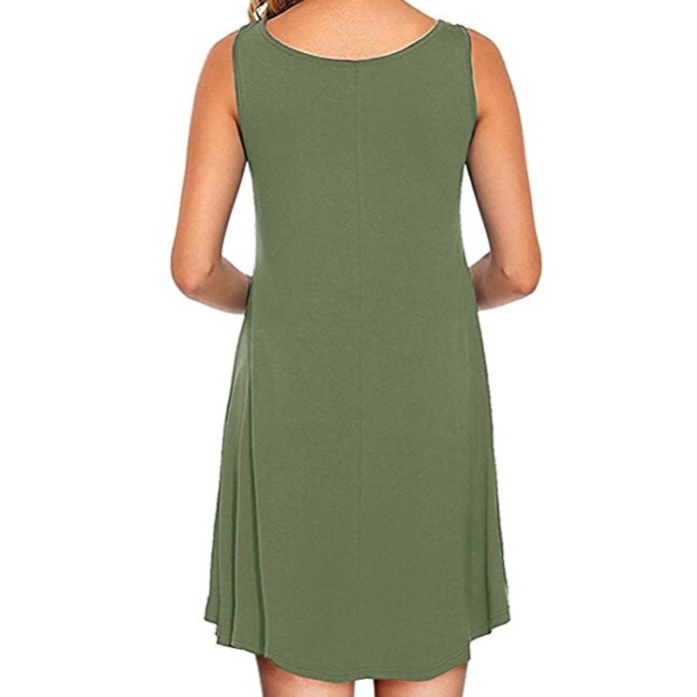 • Green tank summer dress • - Picture 2 of 2